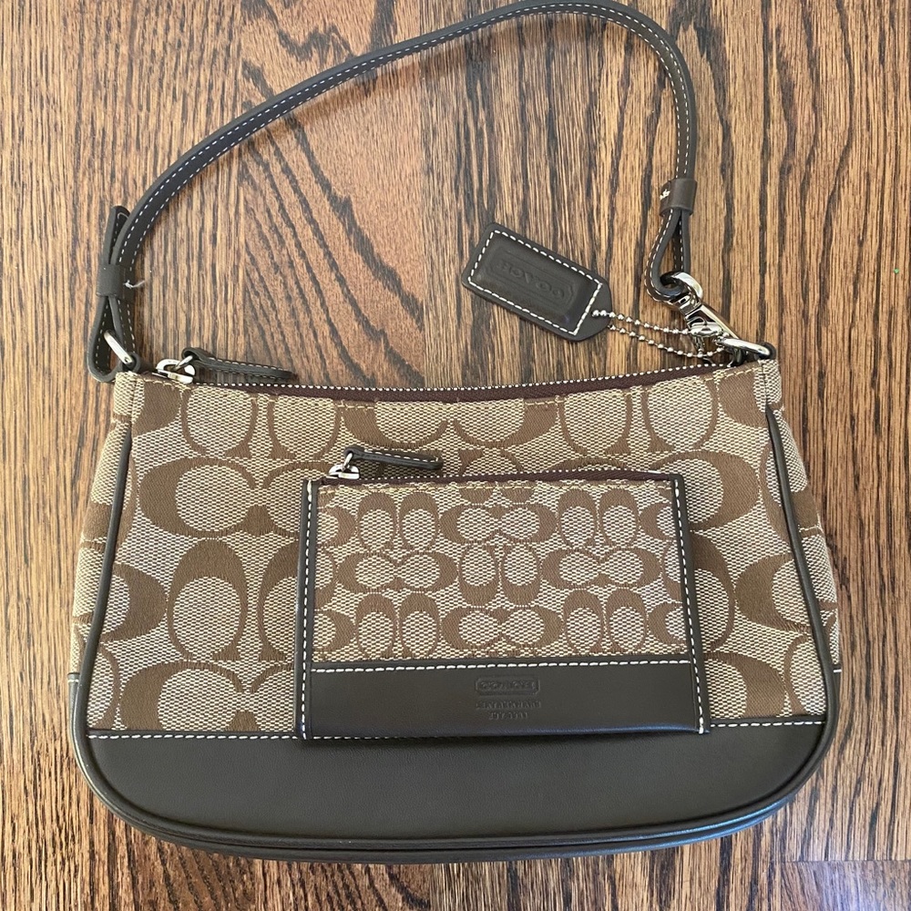 Authentic Coach Logo mini bag w/ key chain wallet
